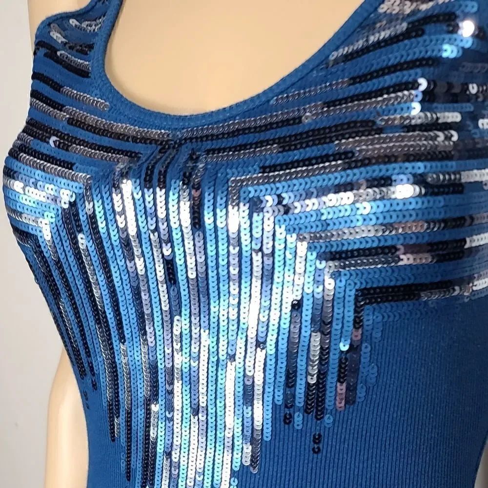 Express Blue Sequence Tank Top - Picture 5 of 12